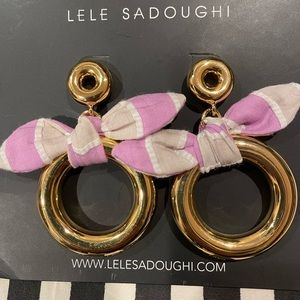 Lele Sadoughi bow hoop earrings